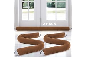 Gisafai 2 Pcs 60 Inch Long Door Draft Stopper Under Door Draft Stopper Noise Wind Blocker for Home Balcony Office(Brown, Regular Styles)