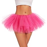 ASKHOPE Tutu for Women Adults 5 Layered Tutu Tulle Skirt Tutus for Women Girls Teens 80s Tutu Halloween Costume