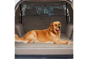 Car Dog Barrier Net, Hook Up Elastic Envelope Luggage Net (47.24" x 33.85") Dual Layer Safety Net for Pet Dog Vehicle Univers