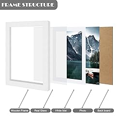 Hongkee 5x7 White Picture Frames set of 3, Made of