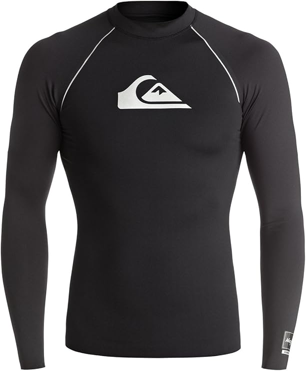 Quiksilver Men's Big and Tall All Time Bonded Long Sleeve Rash Guard, Black, 3XL