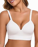 Ubras Push Up Wireless Bra Supportive Seamless Bralette Shaping T Shirt Bra for Big Breast White S
