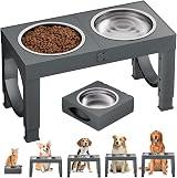 Aystkniet Raised Dog Bowls with Stand, 5-Height Adjustable 8–35 cm