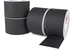 JIALAI HOME Black Gaffers Tape 3 inch - 30 Yards x 3 inches - 4 Pack Black Gaff Tape, Multipurpose Waterproof Rubber Adhesive No Residue Non-Reflective Matte Gaffer Tape