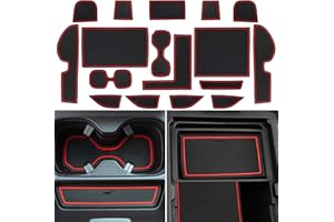 LOCOY Center Console Liner for Honda CRV Accessories 2023 2024 2025, for CR-V Cup Holder Mat, Door Slot Pad, Coaster Trim, Non-Slip Dust Interior, Custom Rubber Decoration Insert (17pcs, Red Trims)