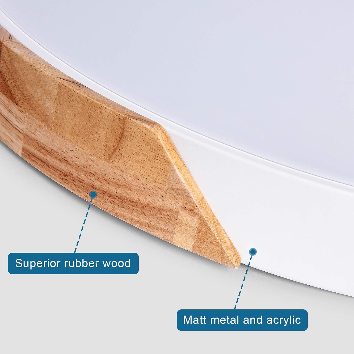 EDISLIVE LED Ceiling Light Dimmable, Modern Flush Ceiling Lights Fitting, Wood Ceiling Lighting for Living Room Bedroom Kitchen Lounge Hallway - Image 5