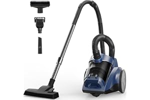 Sweepcent Canister Vacuum Cleaner 45KPa Power Bagless Canister Vacuums for Home with 5 Tools 4.5QT Dust Cup Double HEPA Filter Lightweight Multi-Surface Vacuum Cleaners for Carpet Hard Floor Pet Hair
