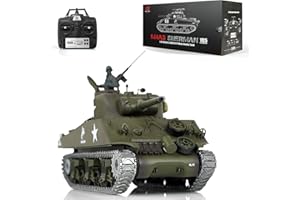 wheelfun Henglong 1/16 7.0 Upgraded M4A3 Sherman RC Tank 3898 Barrel Recoil 360° Turret
