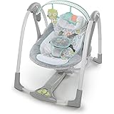 Ingenuity Swing 'n Go Portable Baby Swing - Hugs & Hoots - with Battery-Saving Technology