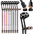 Flexyfoot Shock Absorbing Comfy Grip Double Adjustable Crutches - Improves Safety, Improves Grip, Reduces Shocks & Jarring – Pair - Black