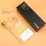 Ariceleo Gold Dipped Real 24K Gold Rose Gift for Women Romantic Birthday view 7