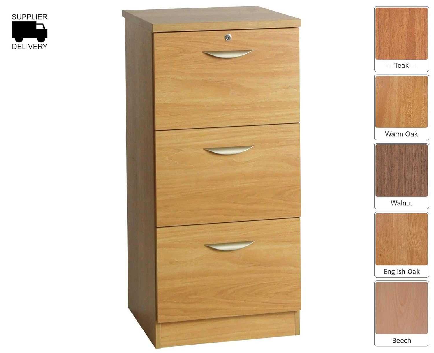 R White Filing Cabinet 3 Drawer M 3df H1032xw479xd540mm Color