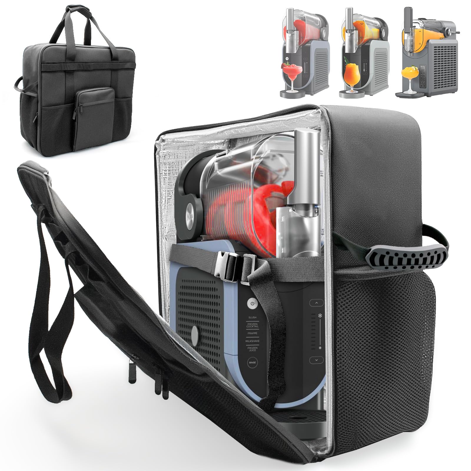 Photo 1 of ***SIMILAR PRODUCT*** amiumuca Carrying Bag for Ninja SLUSHi Slushie Machine - Easy Access Front Panel, Insulated Easy-Clean Lining with Multiple Pockets, Rugged Outdoor Case for Ninja FS301 Accessories