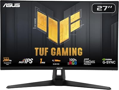 ASUS TUF Gaming VG279QM1A 27" FHD 280Hz Gaming Monitor Fast IPS ELMB Sync G-Sync