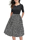 oxiuly Women's Vintage Patchwork Pockets Puffy