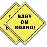 Baby On Board Sticker Sign - Essential for Cars - 2 Pack, 5.5
