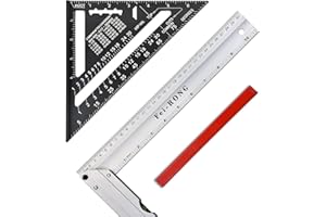 FEI-RONG FEIRONG 3-in-1 Carpenter Square Tools,7" Triangle Square 10"L Shaped Ruler and Carpenter Pencil,Framing Square for Furniture and Cabinet Making