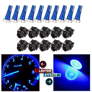 cciyu T5 74 85 58 37 High Power LED Instrument Panel Dash Light Bulbs w/Twist Socket,10Pack