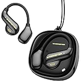 Monster Open Ear AC390 Headphones, Open Ear Earbuds with Stereo Sound, Bluetooth 6.0, 24H Playtime, IPX5 Waterproof, Rotating Charging Case with Lanyard, Ultra-Light for Outdoor Sport