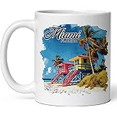 Miami Florida Ceramic Coffee Mug 11oz Magic City - Tea Coffee Mug with Comfortable Grip - Unique Travel Gift Cup for Office or Home - Vibrant Long-Lasting Print ID44991