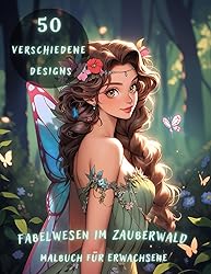 Fabelwesen im Zauberwald Malbuch für Erwachsene