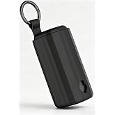 Geiomoo Silicone Cover for Skullcandy 360 ANC Case, Soft Flexible Scratch Resistant Protective with Carabiner (Black)