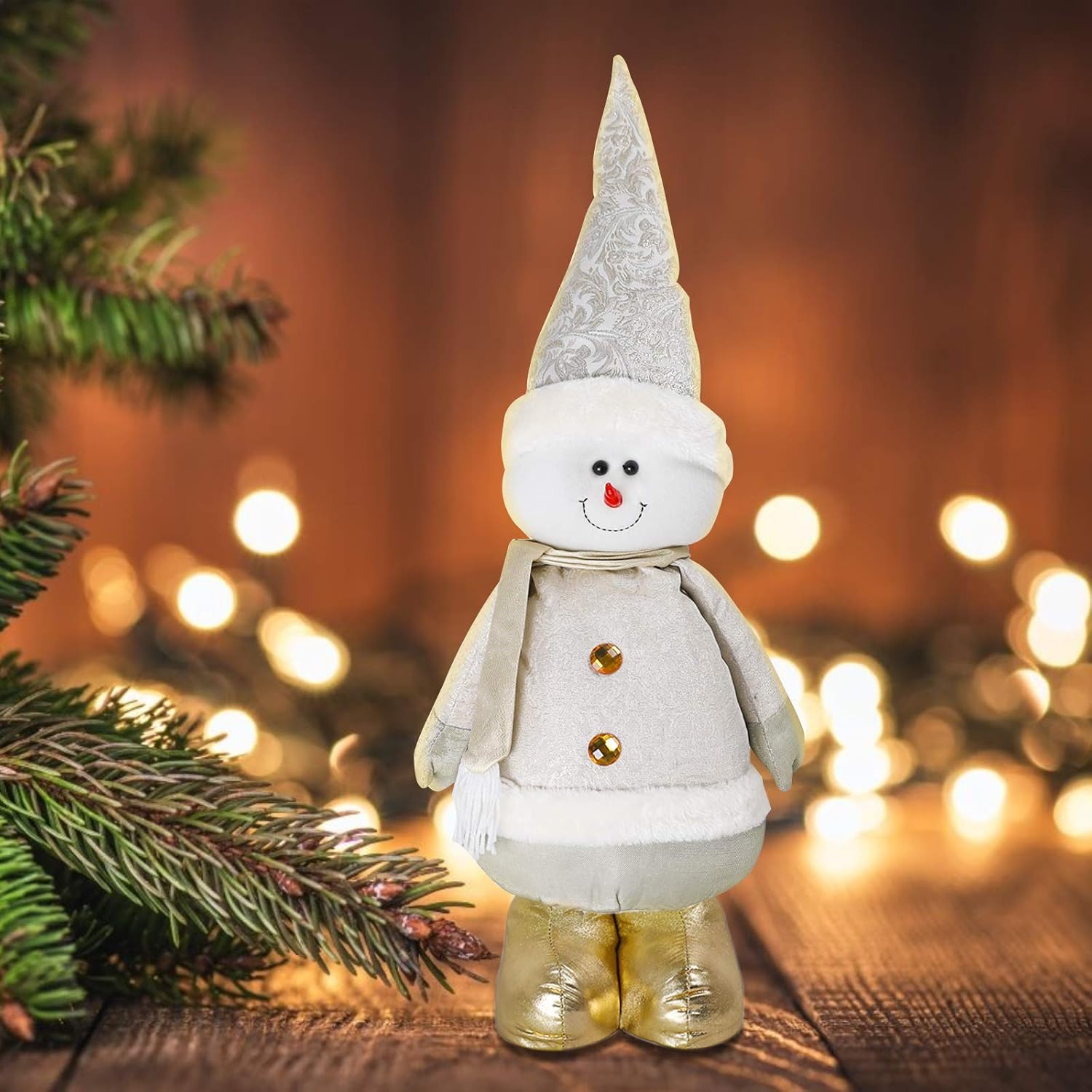 Christmas Decoration Ornament Snowman Plush Doll Christmas Toys for Kids, Stand Snowman Figurines 31-47 inches Collectible Doll Christmas Tree Santa Desk Home Decorations