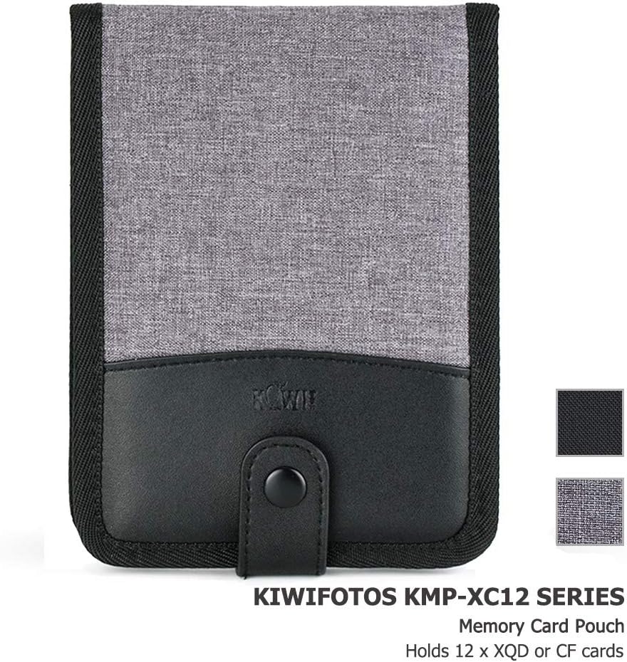 KIWIFOTOS Memory Card Pouch Case with Clear Slots Protective for 12 x XQD/CF Cards