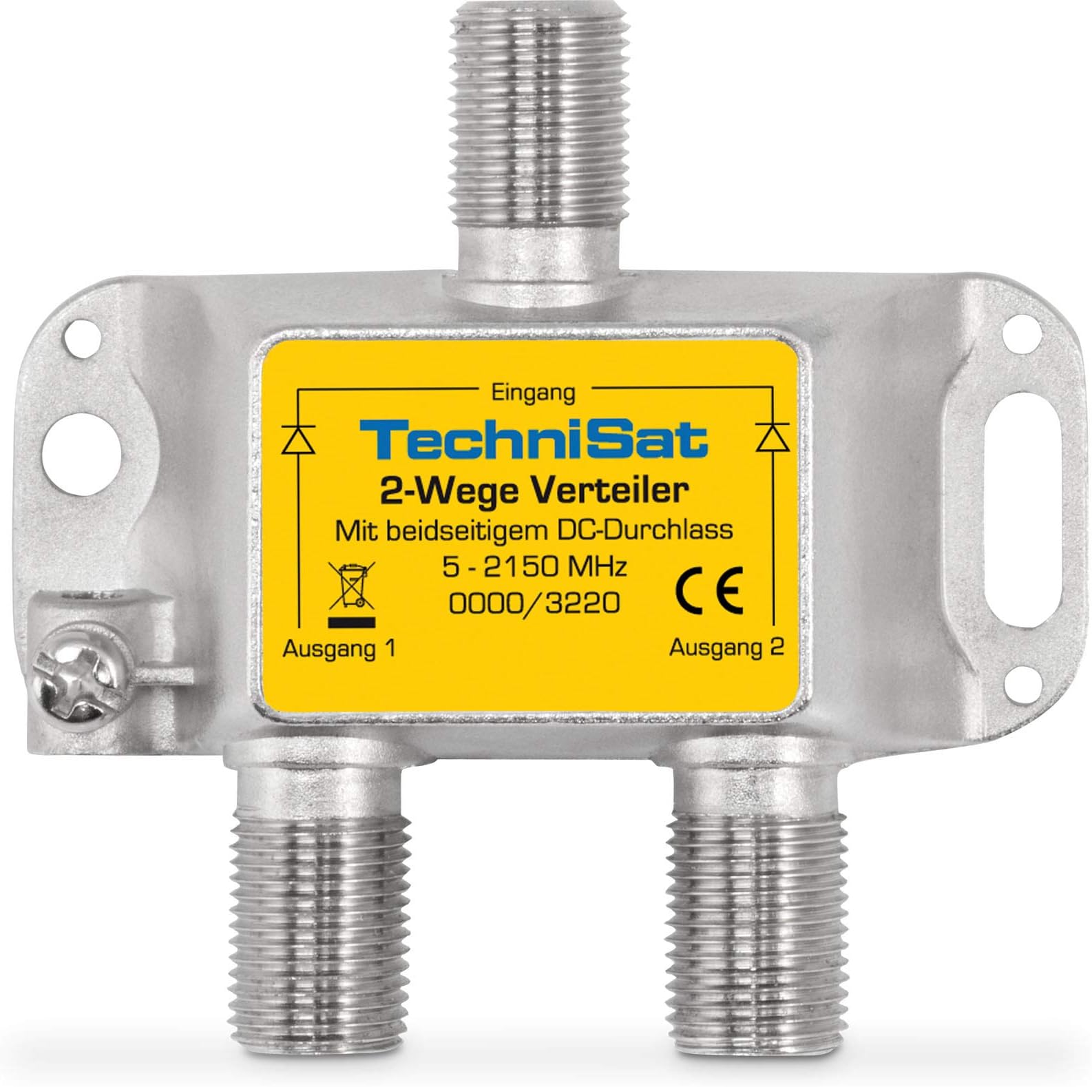 TechniSat 2 Way Satellite Splitter (2 x DC Channels Decoupled Diodes)