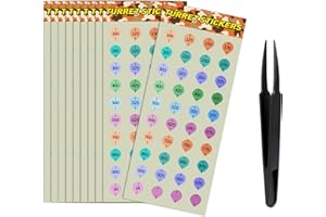 Colorato Turret Tags for Scope, Rifle Scope Turret Stickers Long Range Shooting Hunting, Fit Most Scope Caps, Tweezer Included