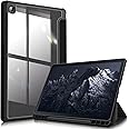 Fintie Hybrid Slim Case for Samsung Galaxy Tab S6 Lite 10.4 Inch 2024/2022/2020 with S Pen Holder, Shockproof Cover with Clear Transparent Back Shell, Black