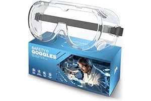 konqkin Safety Goggles Lab Anti-Fog Glasses - Eye Protection Goggles for Science Lab Class for Women Men