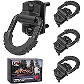 AMBULL D-Ring Tie Down Anchors with Rubber Isolators, 4 Pack Heavy Duty 10 Ton Capacity Carbon Steel, Bolt-On with Mounting Hardware, Zinc & Powder Coated for Trailer, Truck, Pickup, Garage-Black