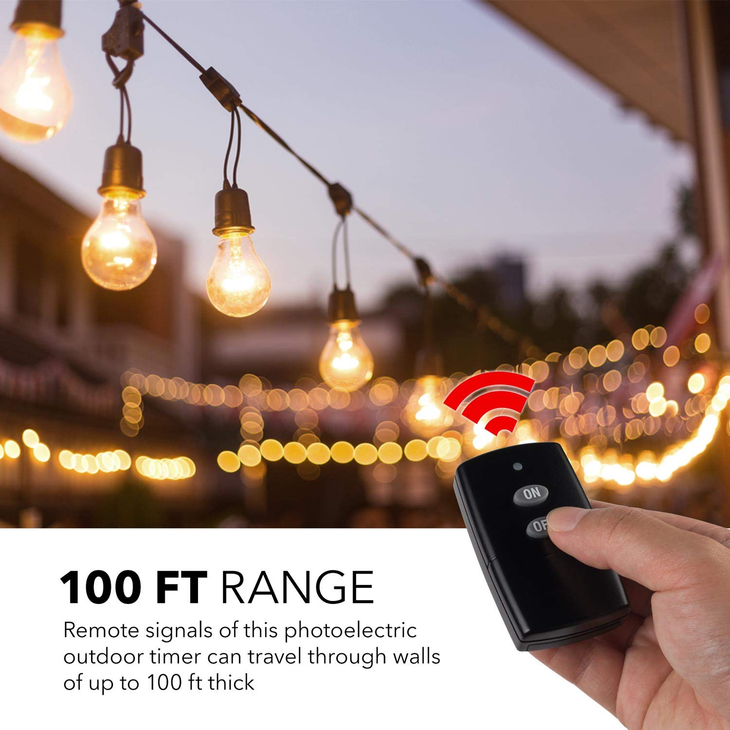 HBN Outdoor Indoor Wireless Remote Control 3-Prong Outlet Weatherproof Heavy Duty 15 A Compact 1 Remote 1 Outlet with Remote 6-inch Cord 100ft Range ETL Listed (Battery Included): Industrial & Scientific