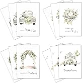 CBFEBCBST 20PCS Wedding Greeting Card Set with Envelopes, Greeting Card, 4x6 Wedding Card for Bride and Groom, Newly Wed Gifts For Couple (4 Designs, 5 Each)