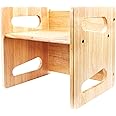 Montessori Weaning Table and Chair (15 inch) - Solid Wooden Toddler Chair/Table - Cube Chair for Toddlers - Hardwood - Kids Montessori Furniture