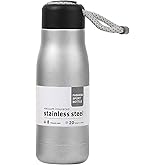 Small Water Bottle 12 oz, Dusgut Insulated Water Bottle,Stainless Steel,Wide Mouth Portable Lid,Silver