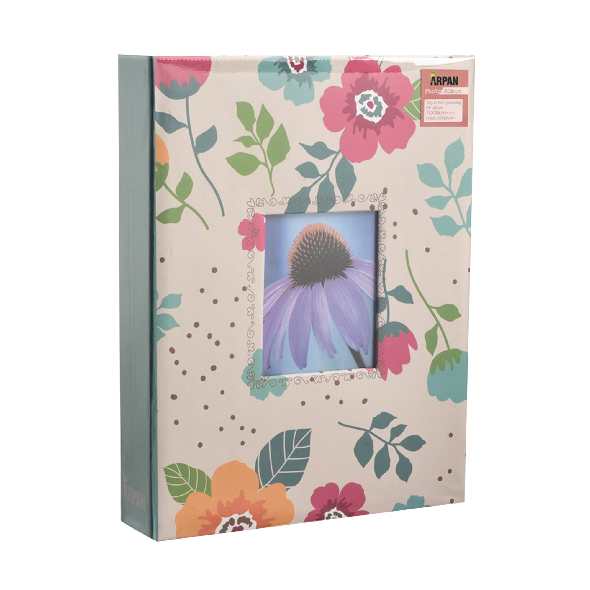 Arpan Fashion Design 200 Holds Photo Album for 5"X7(13X18cm) Photo with Window (Cream-Flower)