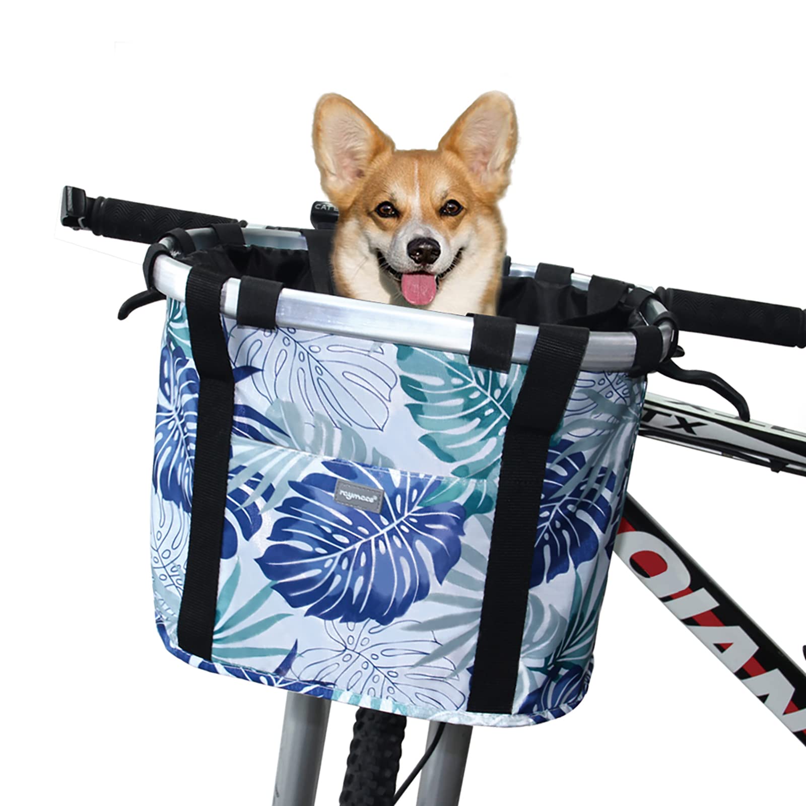 Photo 1 of RAYMACE Bicycle Basket Dog Bike Handlebar Basket Front,Folding Detachable Quick Release Easy Install,Cycling Picnic Bag