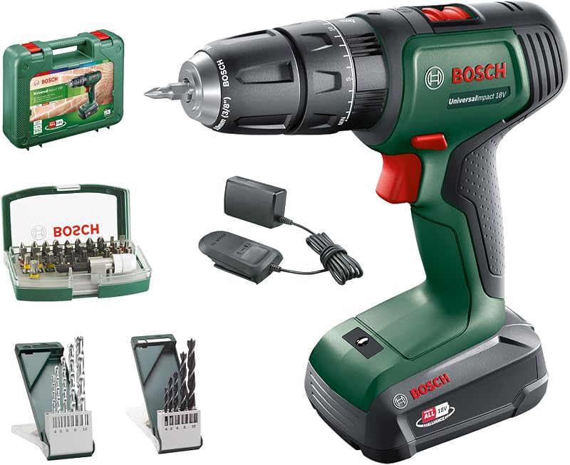 Martillo taladrador a batería UniversalImpact 18V (1 batería, sistema de 18 V, en Maletín) – Amazon Edición
