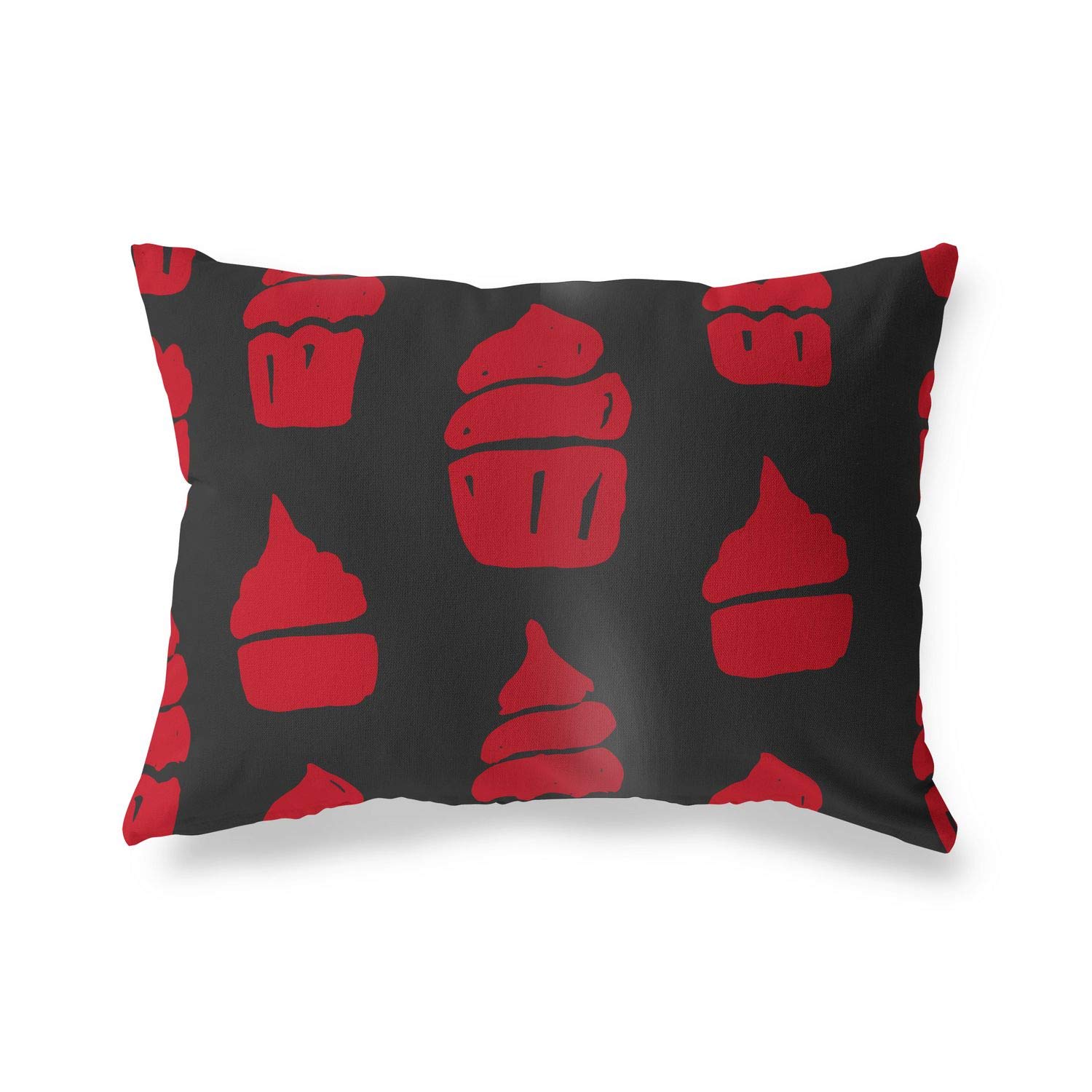 BonaMaison Decorative Cushion Cover, Red Black Throw Pillow Covers, Home Decorative Pillowcases for Livingroom, Sofa, Bedroom, Size: 45X60 Cm - Designed and Manufactured in Turkey