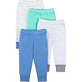 Lamaze Baby-Boys Super Combed Natural Cotton Pull on Jogger Pants, 4 Pack