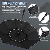 ZOMAKE Golf Umbrella 54in Windproof Rainproof Double Canopy Black view 4