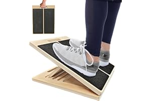Slant Board for Calf Stretching, Adjustable Portable Wooden Incline Board for Calf Stretcher, 300 Lbs Weight Capacity Calf St