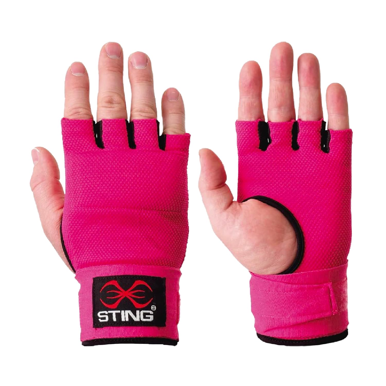 STING Elasticised Quick Boxing Hand Wrap Gloves, Boxing Equipment for MMA Competition and Training, Pink, M