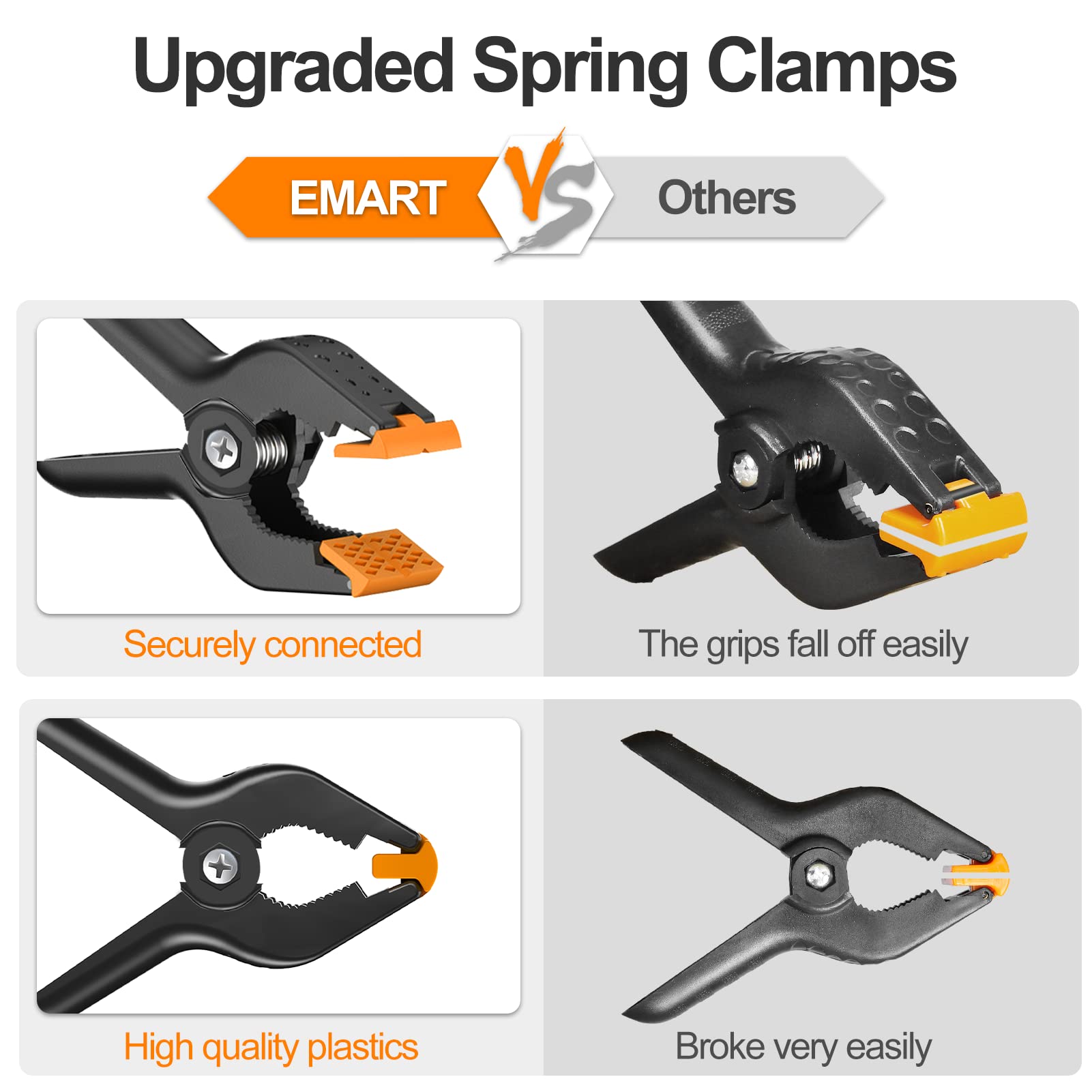 EMART 6 Pack Heavy Duty Muslin Spring Clamps, 4.5 inch Photo Booth Backdrop Clips for Photography Studio