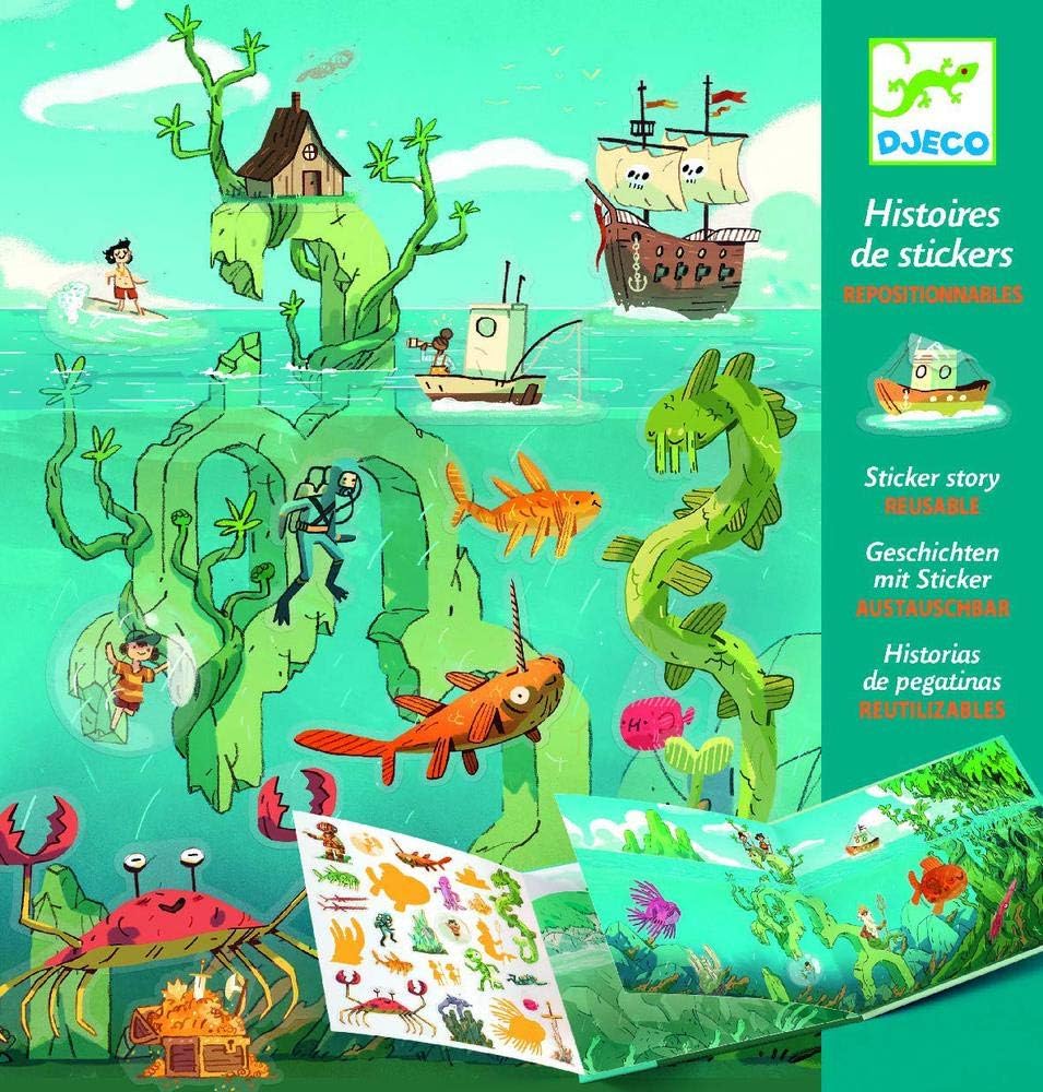 DJECO - Stickers Adventures in The Sea Balloons Unisex-Children, Multi-Coloured (38953), Multicoloured