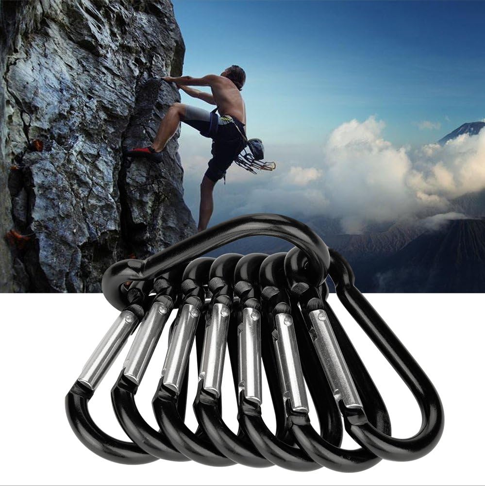 20PCS Mini Keychain Carabiner Clips,Small Aluminum Black Climbing Spring Key Chain D Ring Caribeaner Hook Bulk(20PCS,Black): Sports & Outdoors