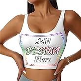 Custom Sports Bra Personalized Women's Crop Top Design Photo Face Name Image Yoga Tank Top for Fitness Running Gym Daily Wear