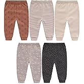 JELYLOVE Unisex Baby Boy Girl Pants Sets Cotton Soft Infants Bottoms Casual 5 Pack 0-12 Month Babies' Leggings